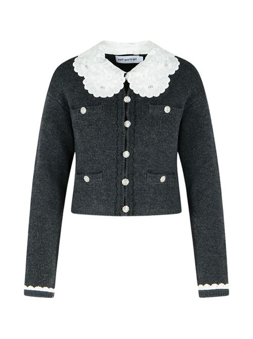Cardigan crop SELF PORTRAIT | RS26121CBGREY